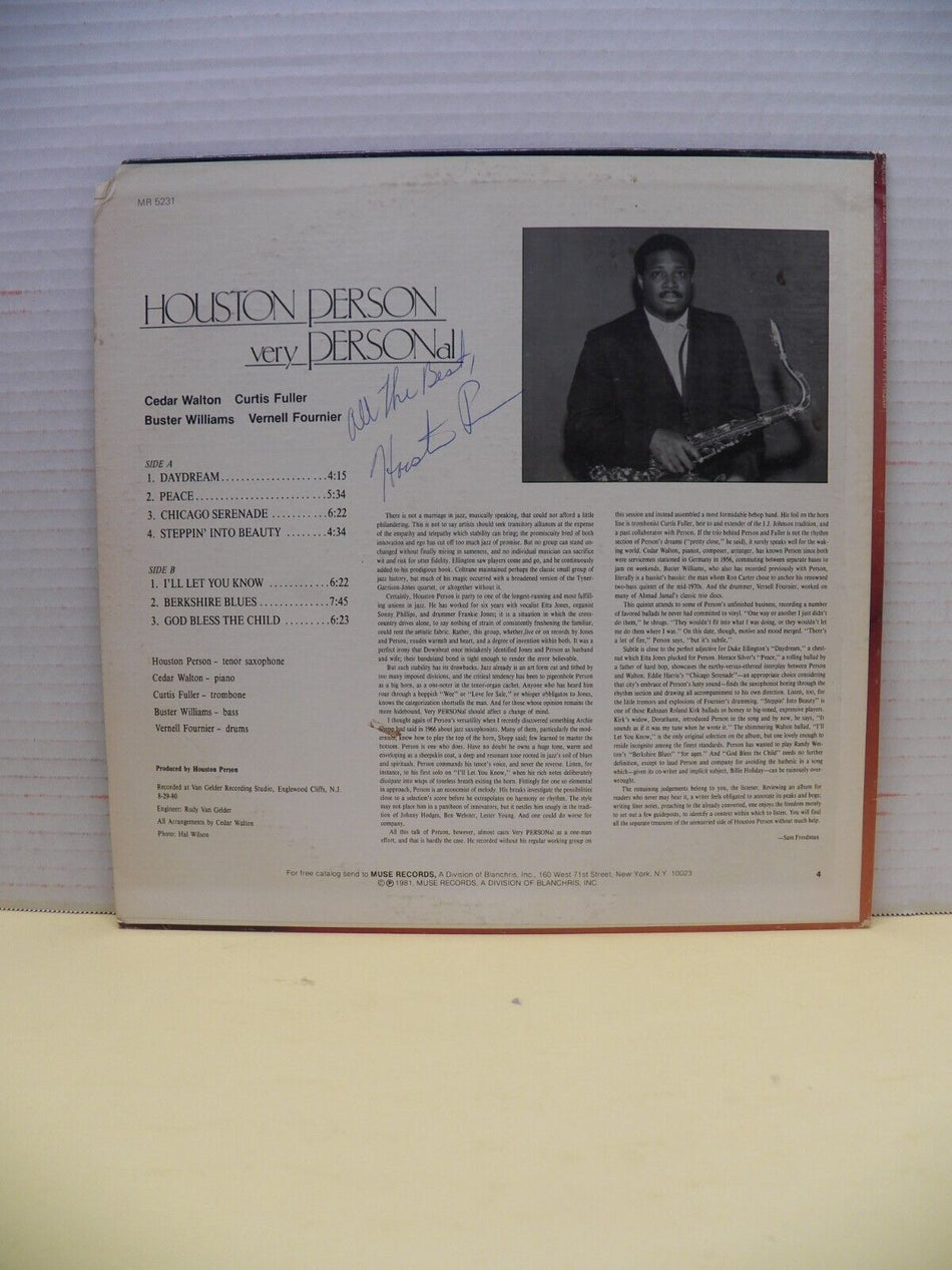 12" LP NM- Houston Person Very Personal 1981 Muse Records MR 5231