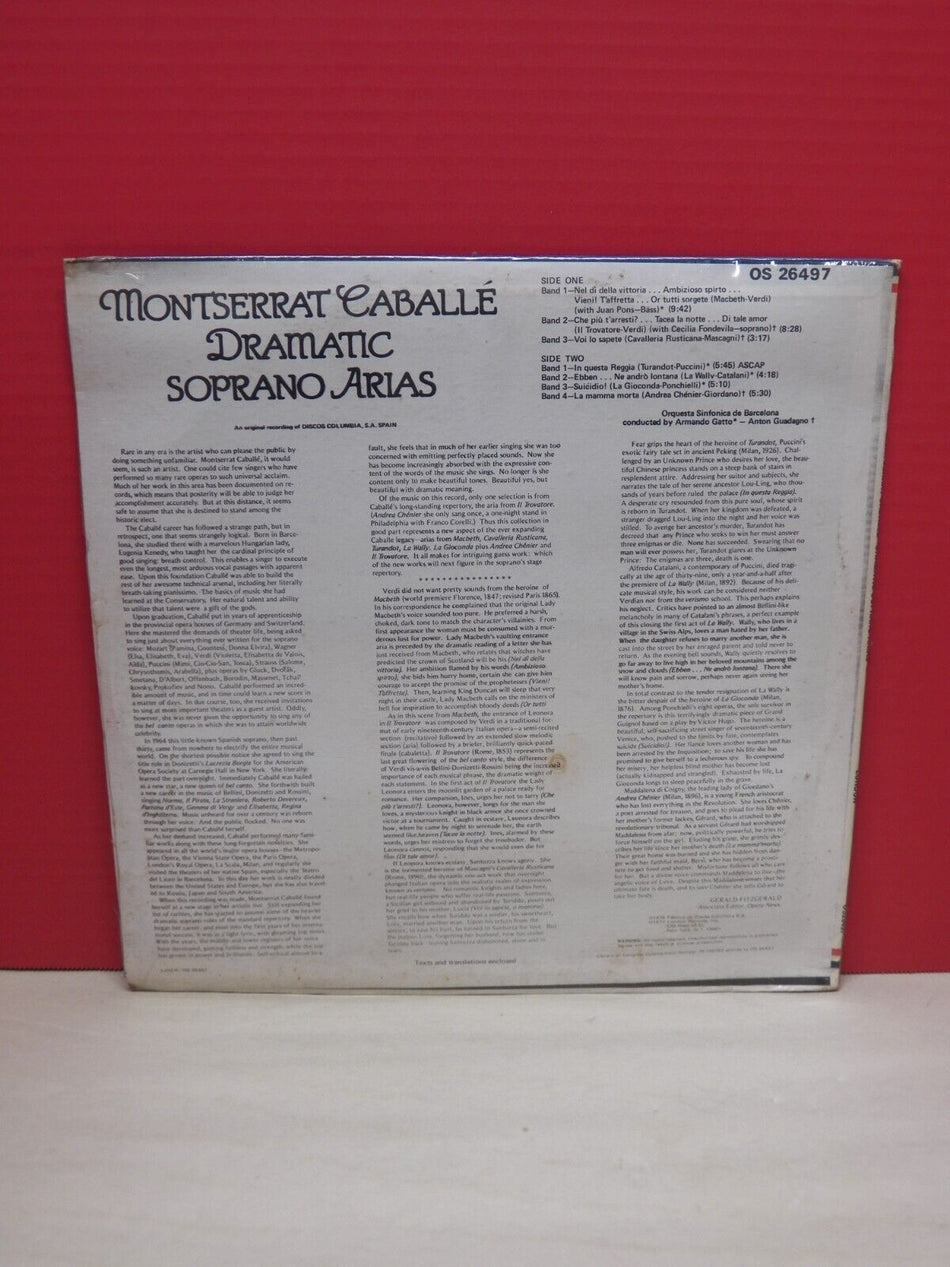 Sealed 12" LP Montserrat Caballe Dramatic Soprano Arias 1977 London OS 26497