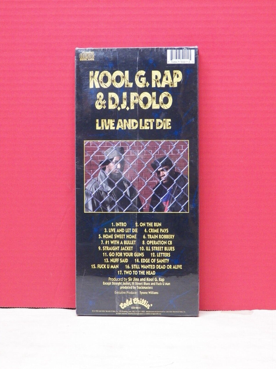 Sealed CD Longbox Kool G. Rap & D.J. Polo Live And Let Die 1992 Cold Chillin'