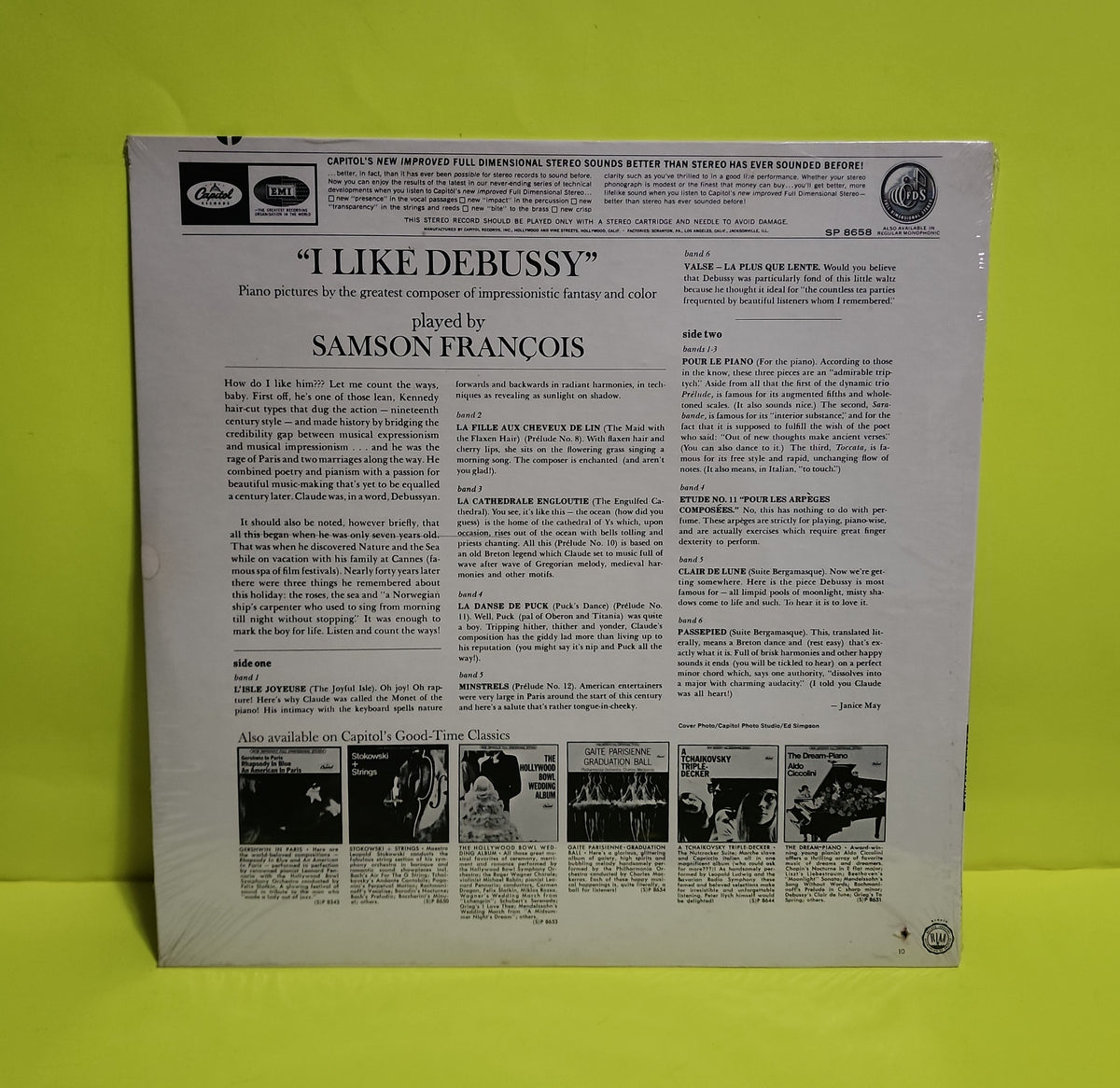 Samson Francois, Claude Debussy - I Like Debussy - SP 8658 New - Sealed - Vinyl