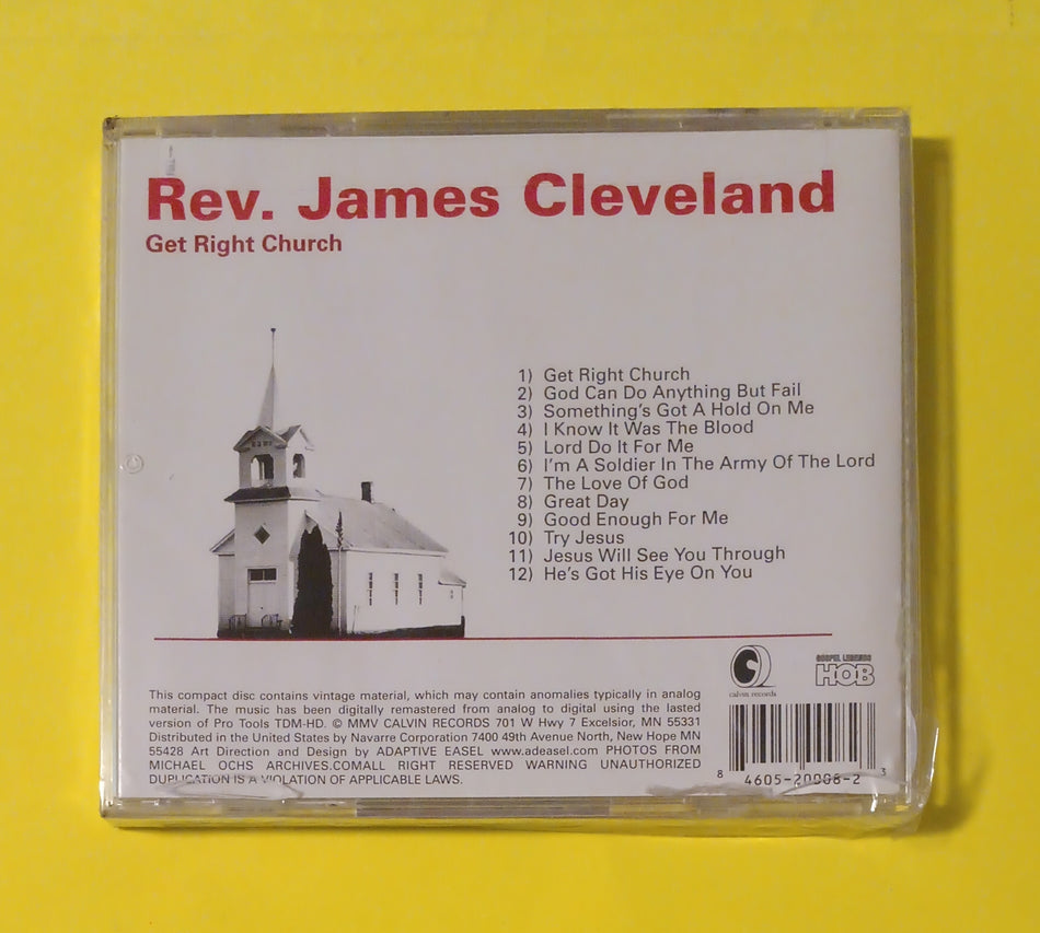 Rev. James Cleveland - Get Right Church - 2005 - CVN-008 New - Sealed - CDs