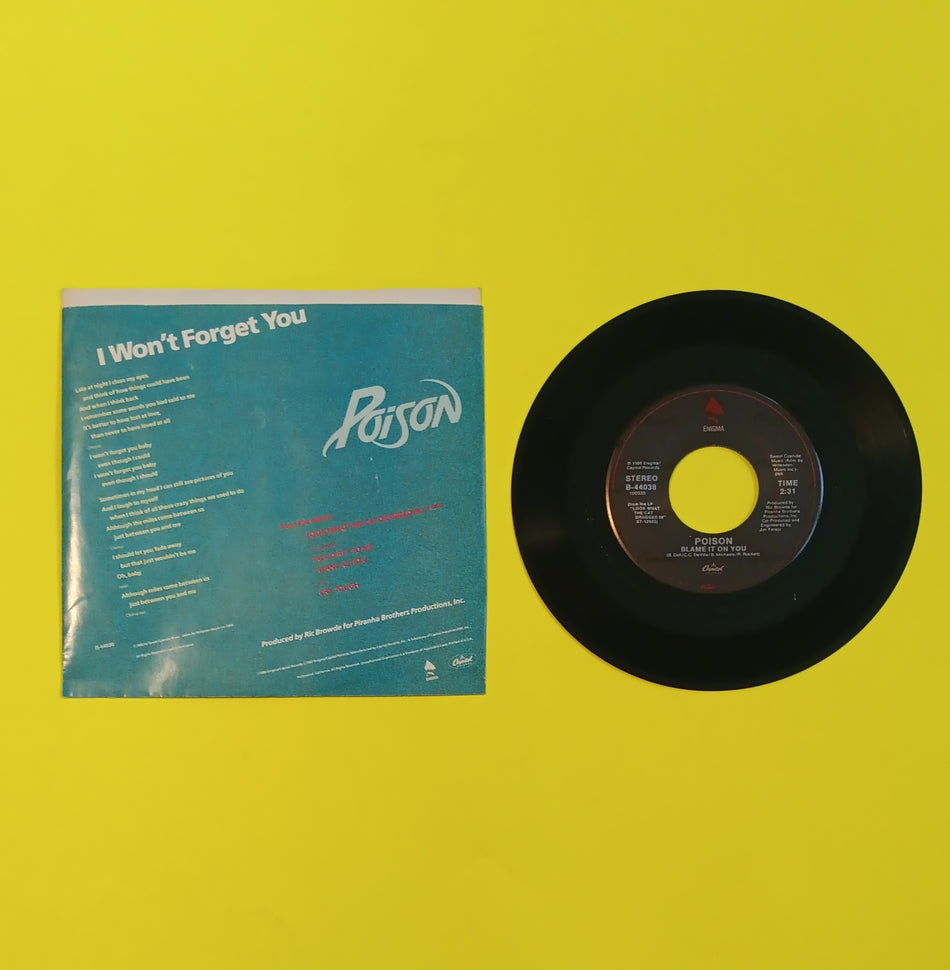 Poison - I Won't Forget You - 1987 - B-44038 Used - NM - 7" Vinyl