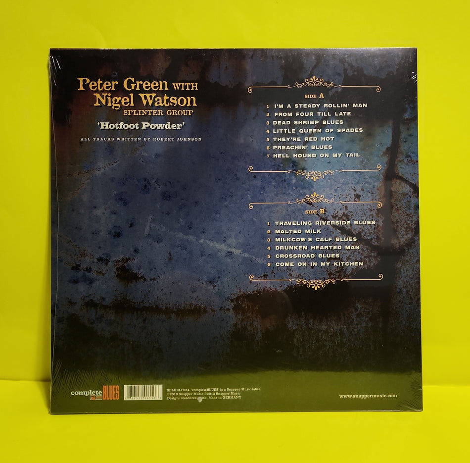 Peter Green (2) With Nigel Watson, Splinter Group - Hot Foot Powder - 2013 - SBLUELP054 New - Sealed - Vinyl