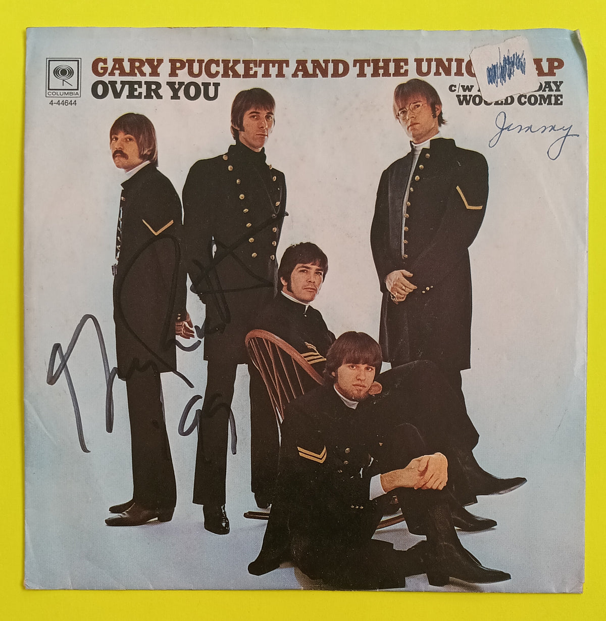 Gary Puckett and the Union Gap - Over You AUTOGRAPHED 7" - 1968 - 4-44644 Used - VG+ - Vinyl