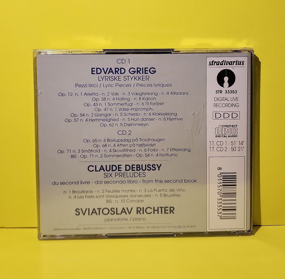 Sviatoslav Richter, Edvard Grieg, Claude Debussy - Lyriske Stykker / Six Préludes  - 1994 - STR 33353 Used - VG++ - 2 CDs