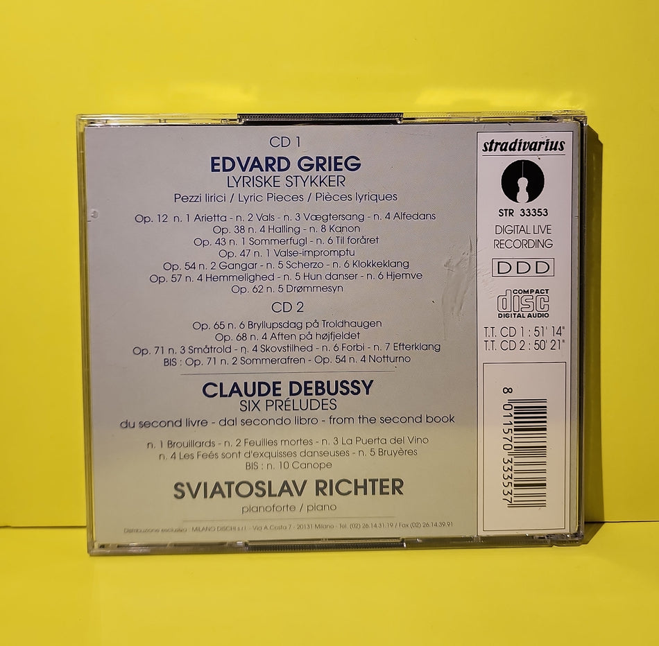 Sviatoslav Richter, Edvard Grieg, Claude Debussy - Lyriske Stykker / Six Préludes  - 1994 - STR 33353 Used - VG++ - 2 CDs