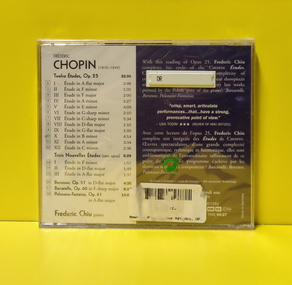 Chopin, Frederic Chiu - Twelve Etudes, Op.25 - 2004 - HMU 907282 New - Sealed - CDs