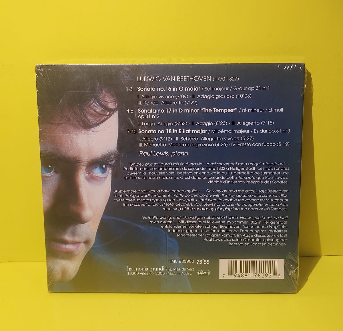 Beethoven • Paul Lewis  - #1 : Sonatas Op. 31 1, 2, 3 - 2005 - HMC 901902 New - Sealed - CDs