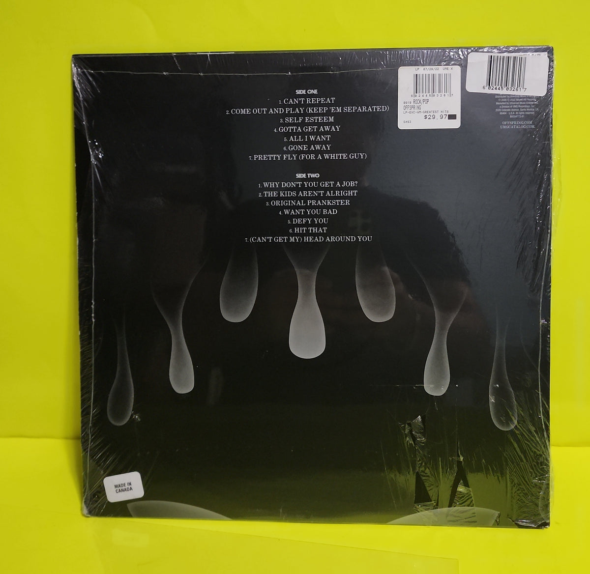 The Offspring - Greatest Hits - 2022 - B0034772-01 New - Sealed - Vinyl