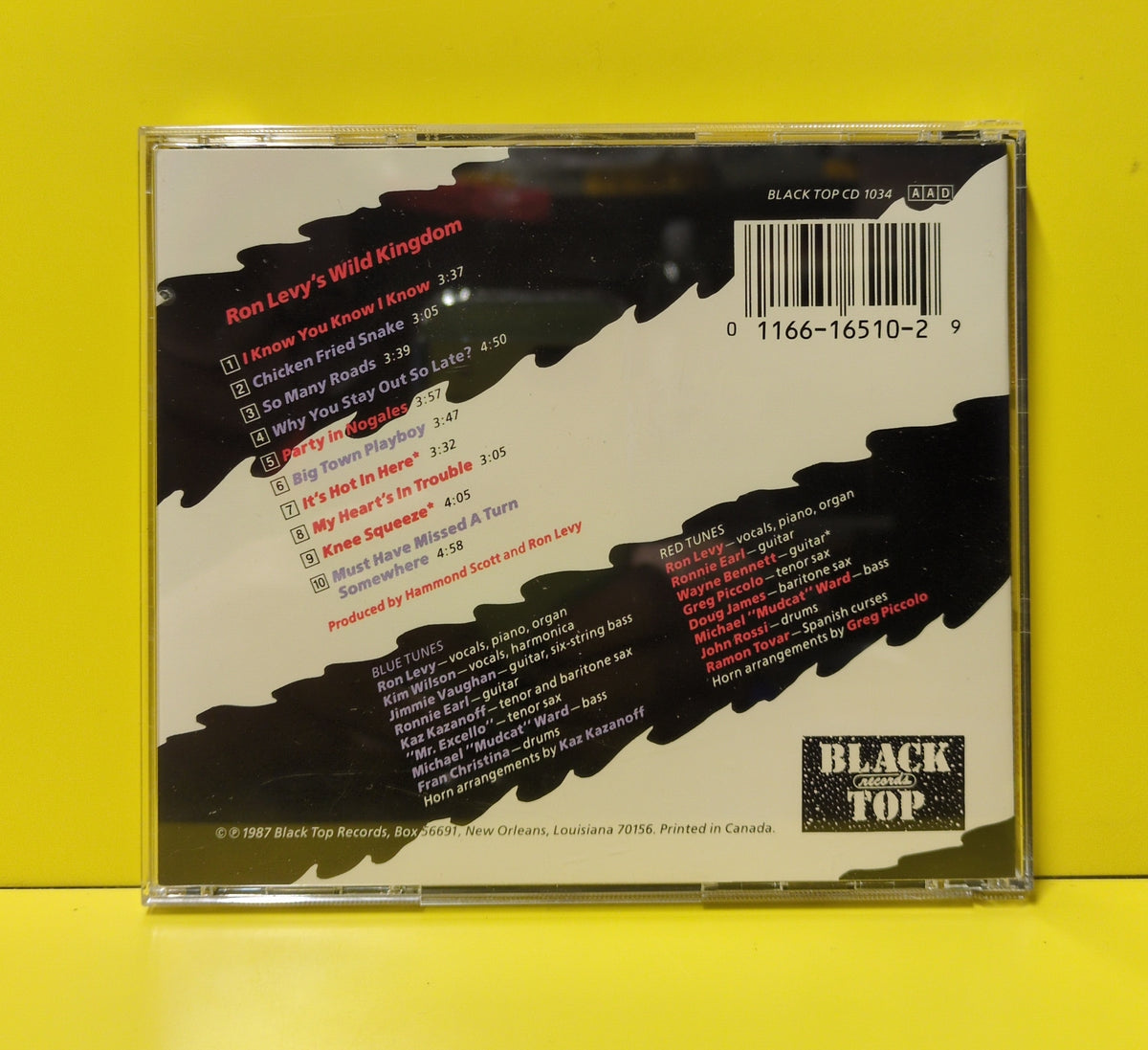 Ron Levy's Wild Kingdom Featuring Ronnie Earl, Kim Wilson, Wayne Bennett, Jimmie Vaughan - Ron Levy's Wild Kingdom Featuring Ronnie Earl, Kim Wilson, Wayne Bennett,  Jimmie Vaughan - 1987 - BT-1034 Used - NM - CDs