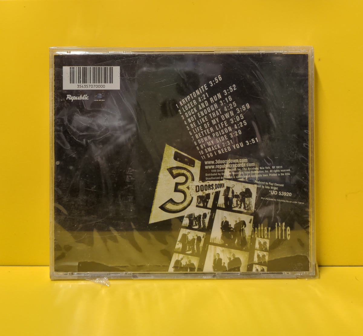 3 Doors Down - The Better Life  - 2000 - UD 53920 New - Sealed - CDs - Club Edition