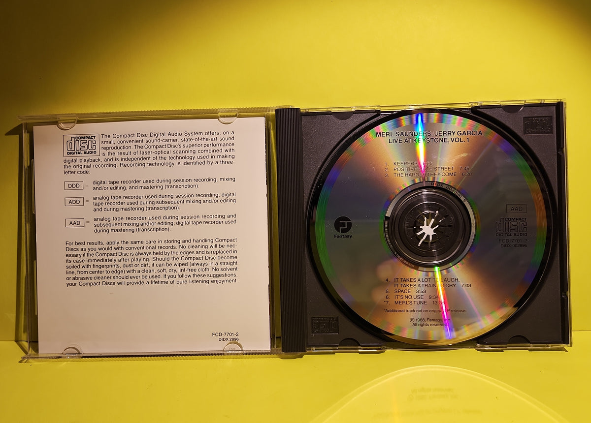 Merl Saunders, Jerry Garcia, John Kahn, Bill Vitt - Live At Keystone, Vol. I - 0025218770125 Used - NM - CDs