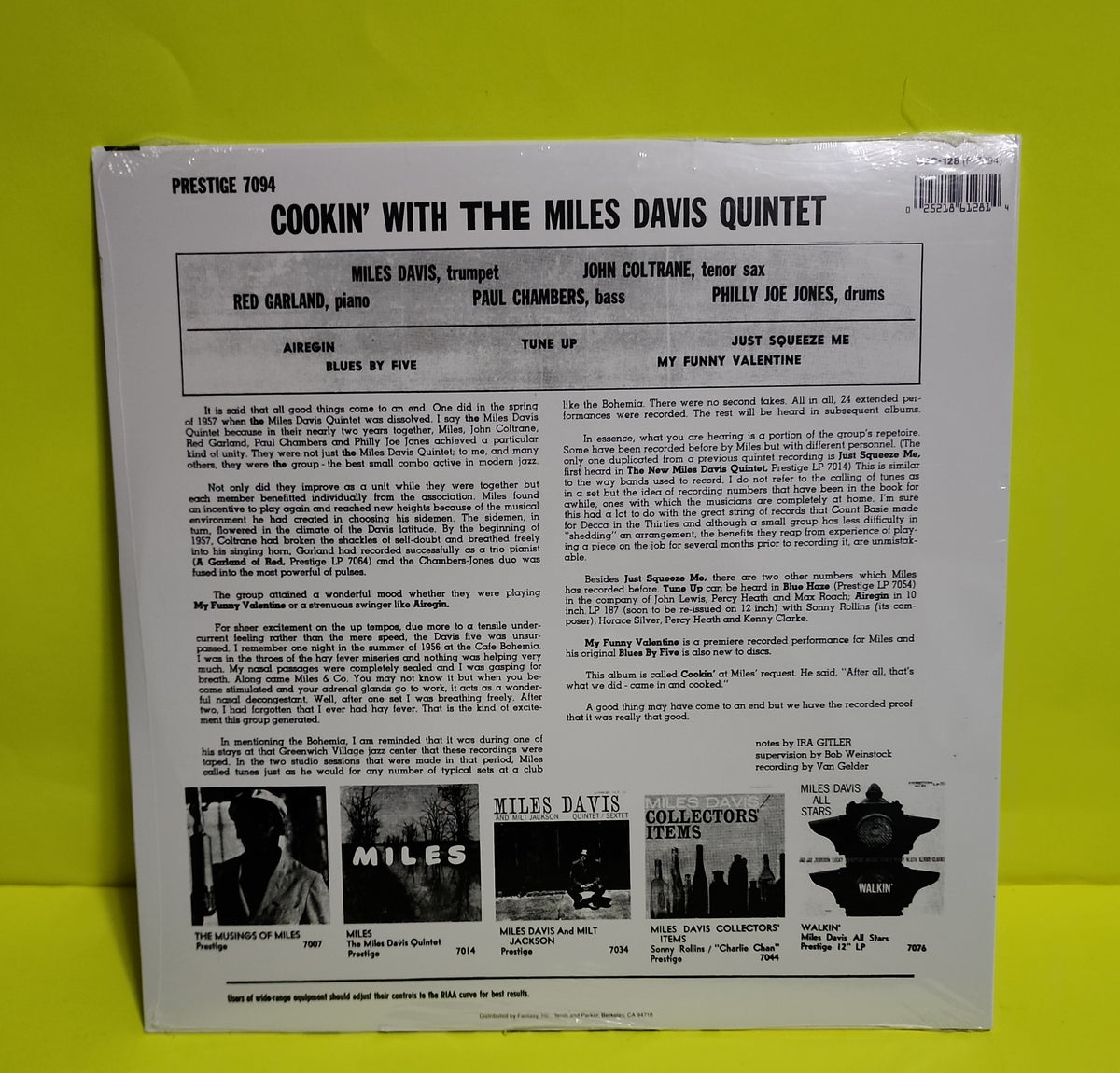 The Miles Davis Quintet - Cookin' With The Miles Davis Quintet  - 2020 - OJC-128 New - Sealed - Vinyl
