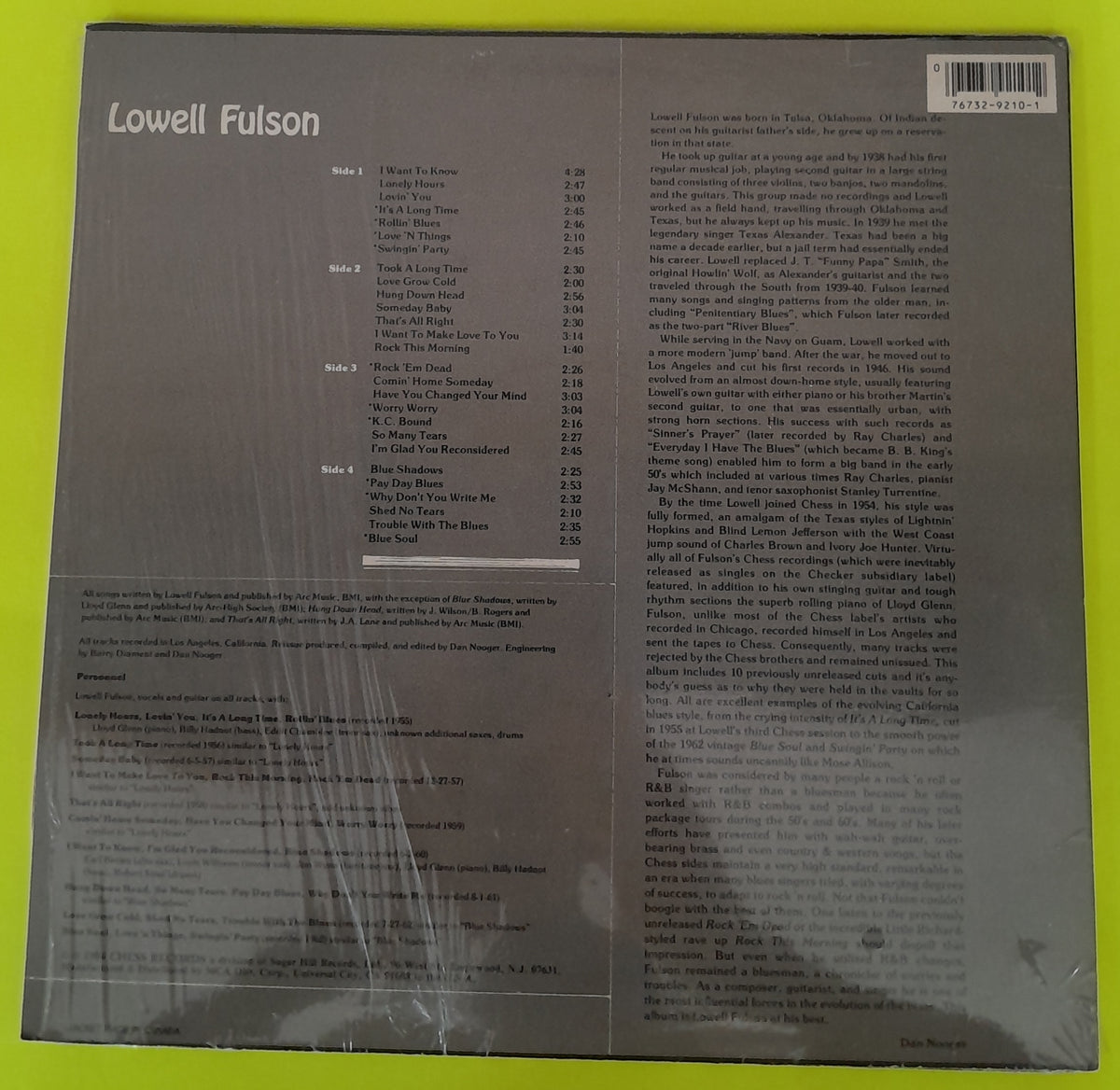 Lowell Fulson - Lowell Fulson - 1984 - CH-2-92504 Used - EX - Vinyl