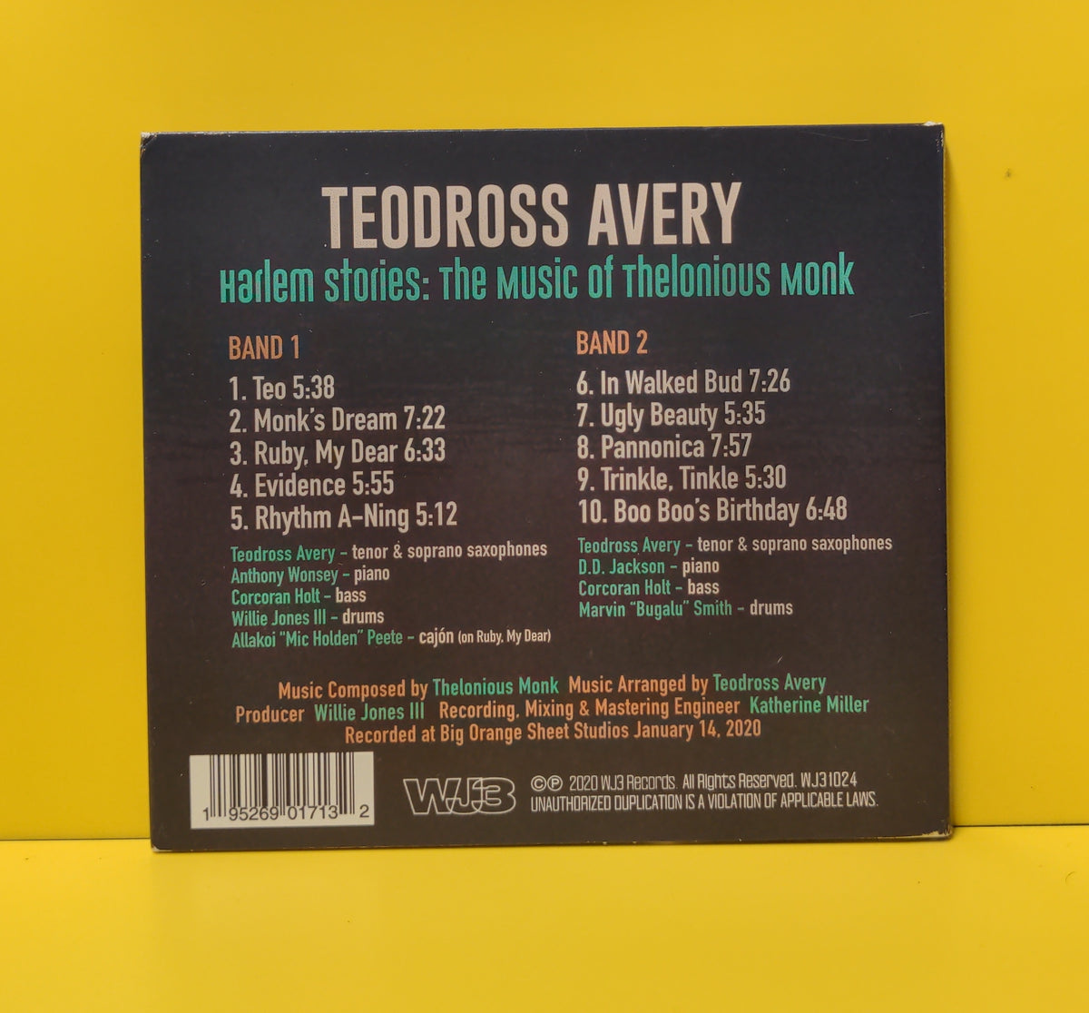 Teodross Avery - Harlem Stories: The Music Of Thelonious Monk - 2020 - WJ31024 Used - EX - CDs