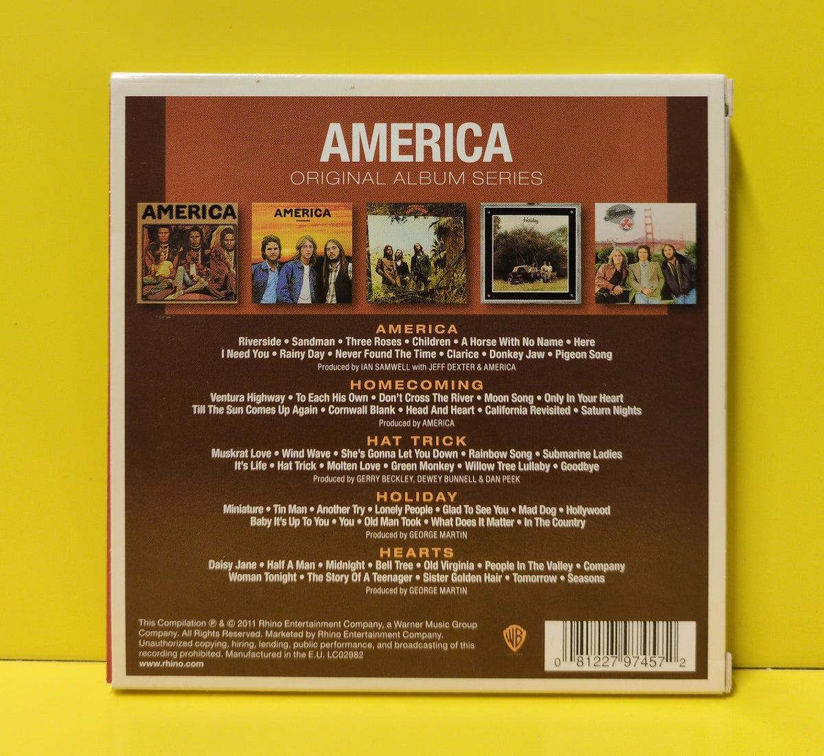 America - Original Album Series - 2011 - 8122797457 Used - EX - CDs - 5xCD Box Set