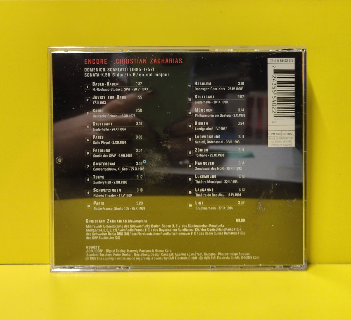 Domenico Scarlatti, Christian Zacharias - Encore - Sonata K.55 - 1995 - 7243 5 55402 2 5 Used - EX - CDs