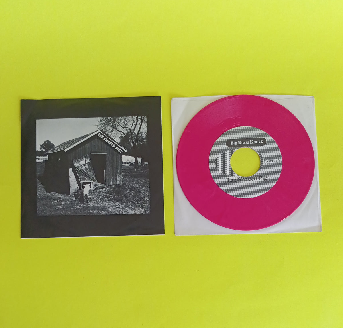 The Shaved Pigs - Big Brass Knuck / Public Notice Music (Pink 7") - 1991 - VMS 17 Used - EX - Vinyl