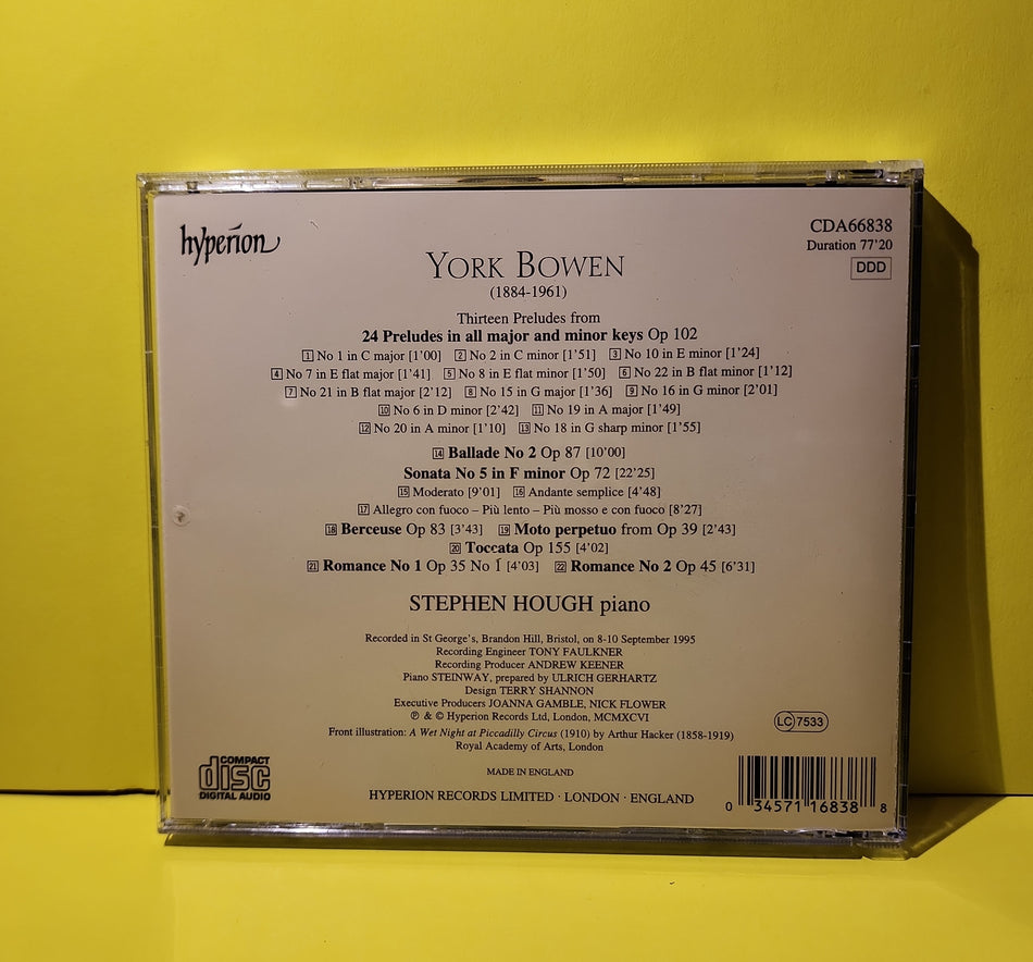 York Bowen / Stephen Hough - Piano Music - 1996 - CDA66838 Used - EX - CDs