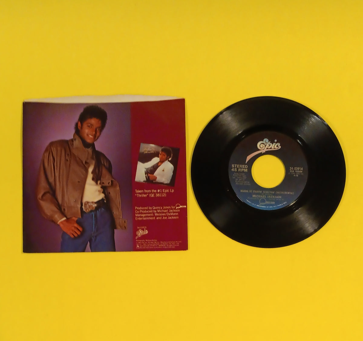 Michael Jackson - Wanna Be Startin' Somethin' 7" - 1982 - 34-03914 Used - VG++ - Vinyl