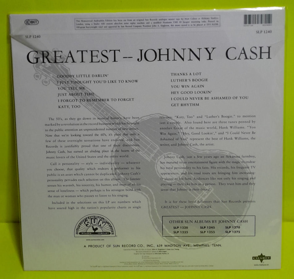 Johnny Cash - Greatest! - 2018 - 1240 New - Sealed - Vinyl