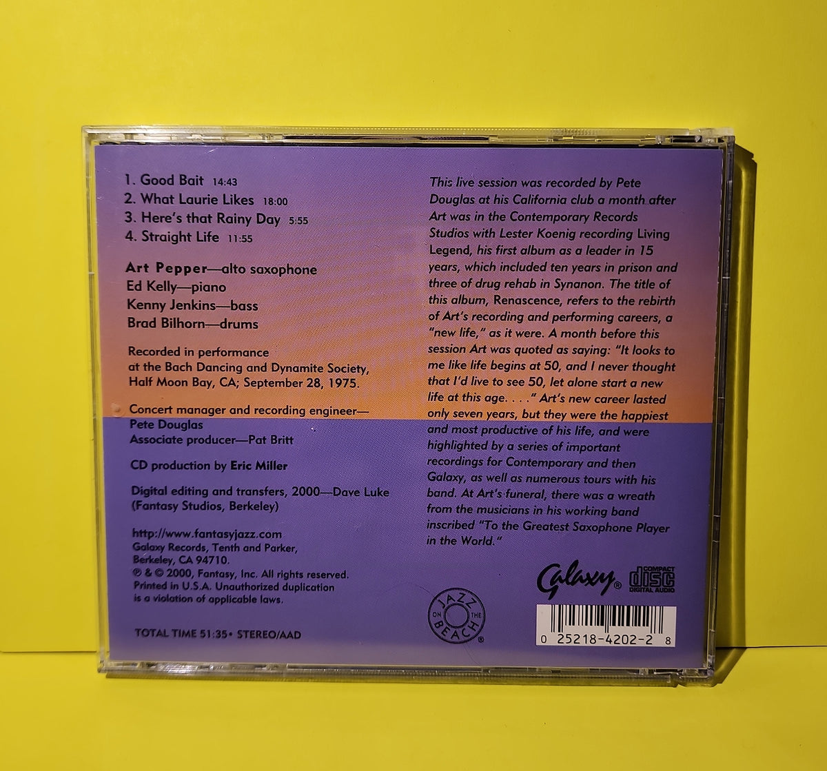 Art Pepper - Renascence - 2000 - GCD-4202-2 Used - EX - CDs