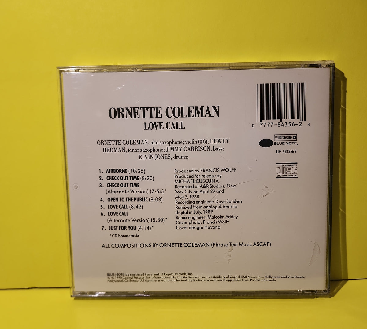 Ornette Coleman - Love Call - 1990 - CDP 7 84356 2 Used - EX - CDs
