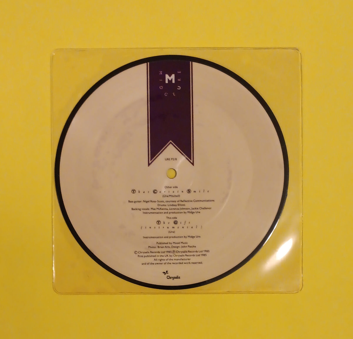 Midge Ure - That Certain Smile (UK 7" Pic Disc) - 1985 - URE P 2 Used - VG++ - Vinyl
