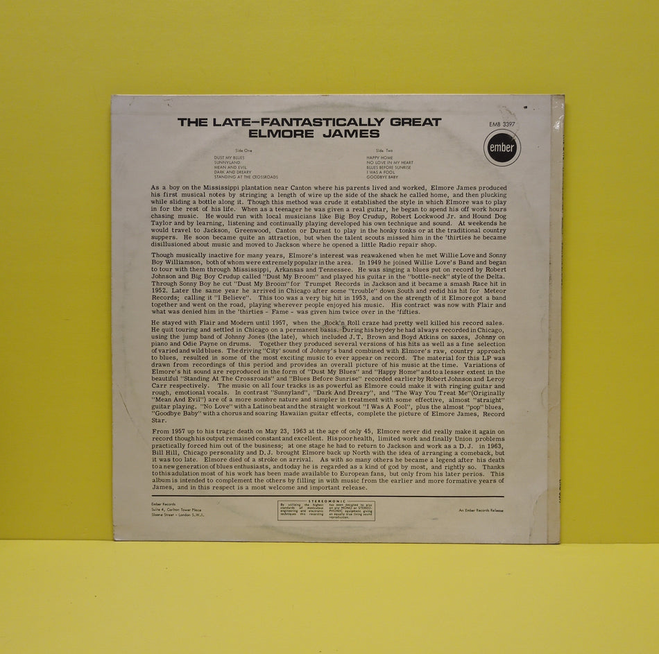 Elmore James - The Late Fantastically Great Elmore James - 1968 - EMR 3397 Used - VG++ - Vinyl