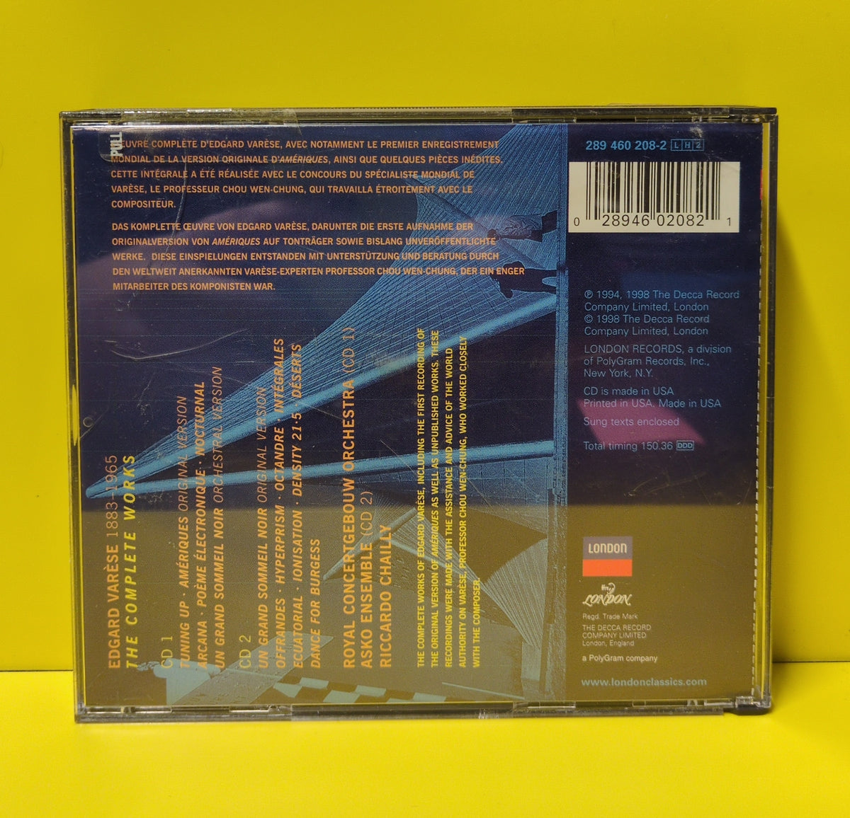 Varèse, Royal Concertgebouw Orchestra, Asko Ensemble, Riccardo Chailly - The Complete Works - 1998 - 289 460 208-2 Used - EX - CDs