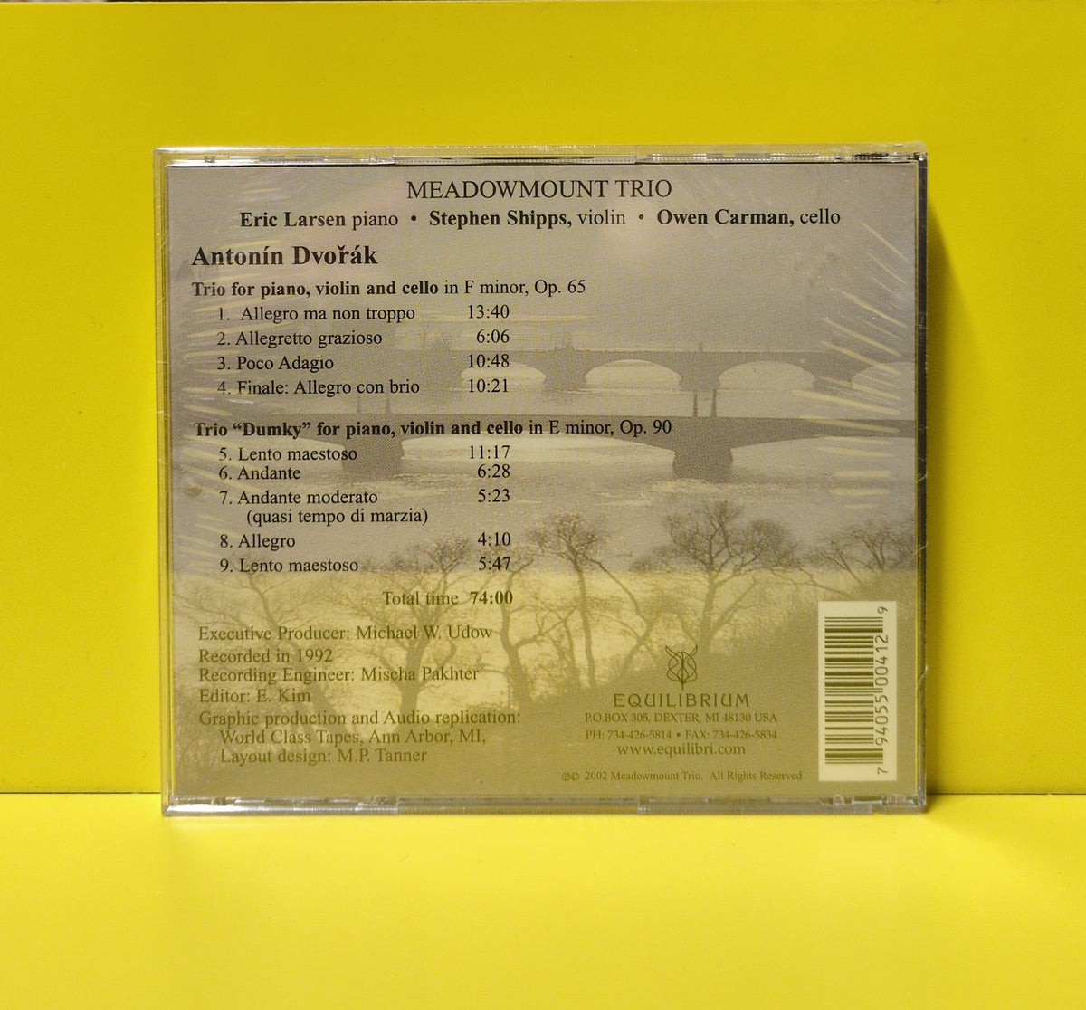 Antonín Dvořák, Meadowmount Trio - Trio In F Minor, Op. 65; Trio In E Minor, Op. 90 - 1992 - EQ41 New - Sealed - CDs