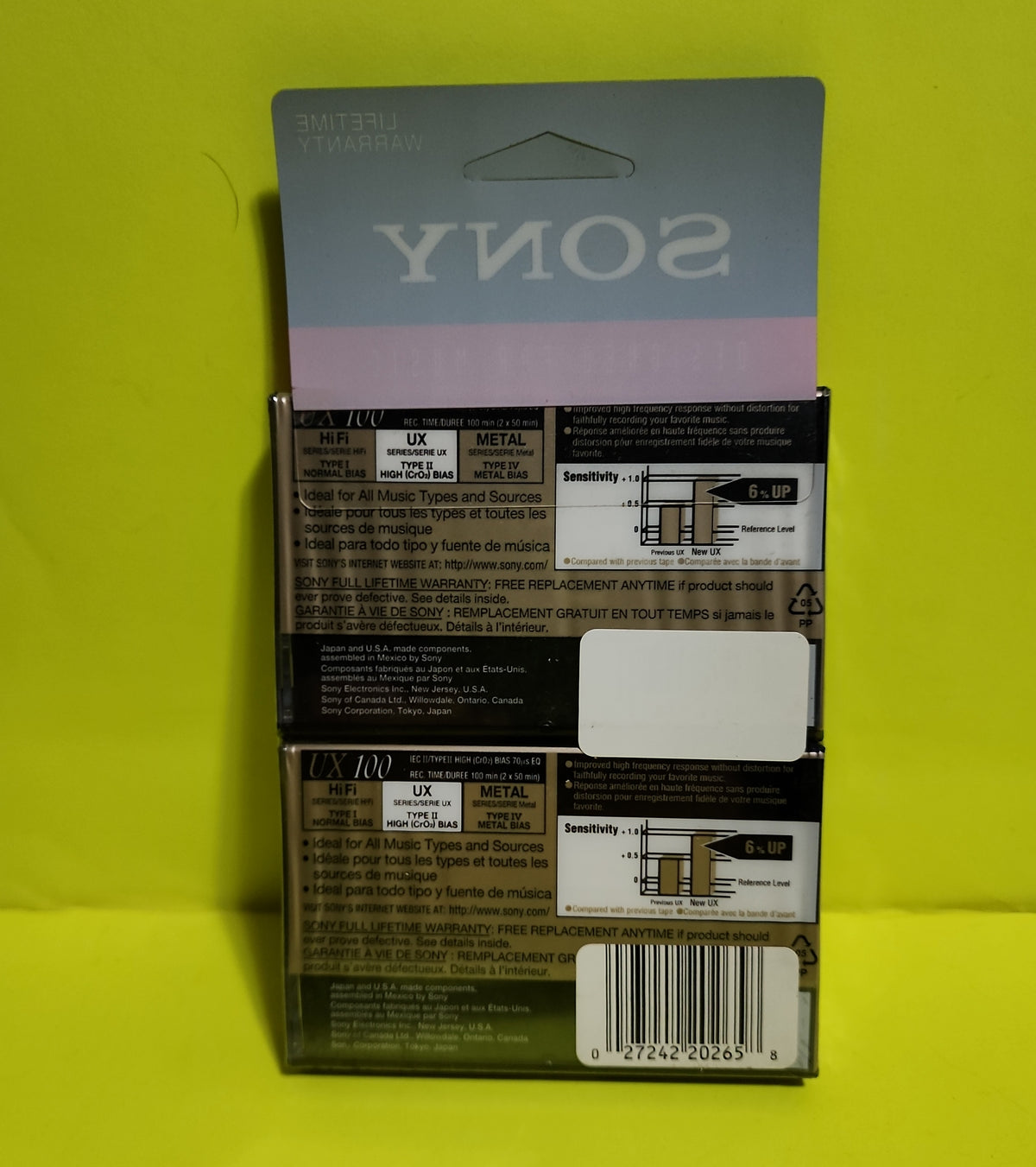 New -  Sealed Blank Media Double C-100UXB Cassettes High Bias