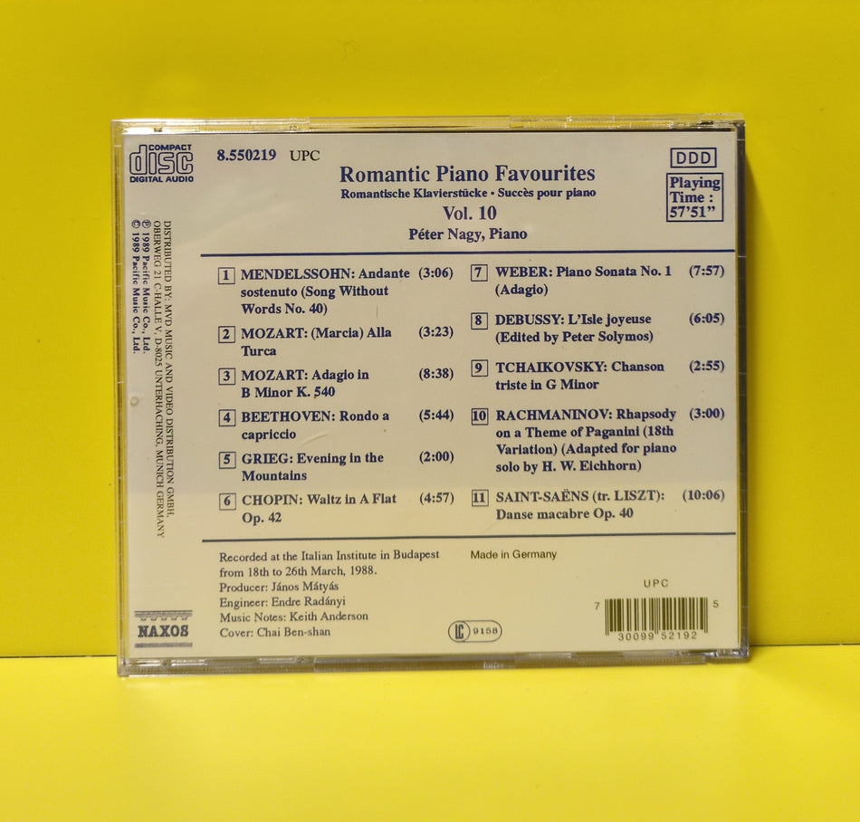 Peter Nagy - Romantic Piano Favourites Vol. 10 - 8.550219 Used - EX - CDs