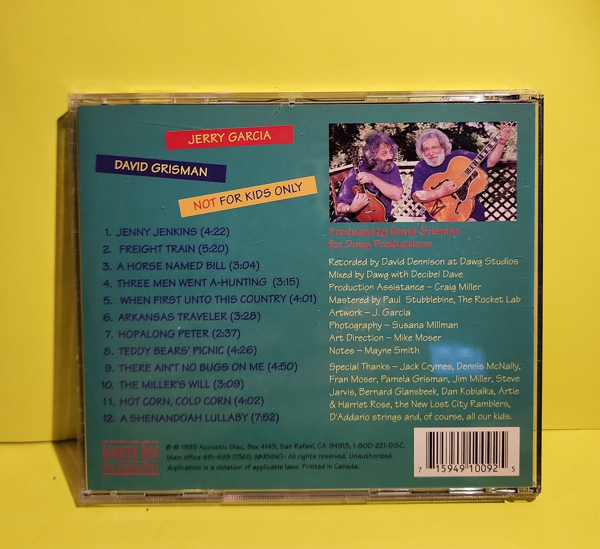 Jerry Garcia / David Grisman - Not For Kids Only - 1993 - ACD-9 Used - NM - CDs