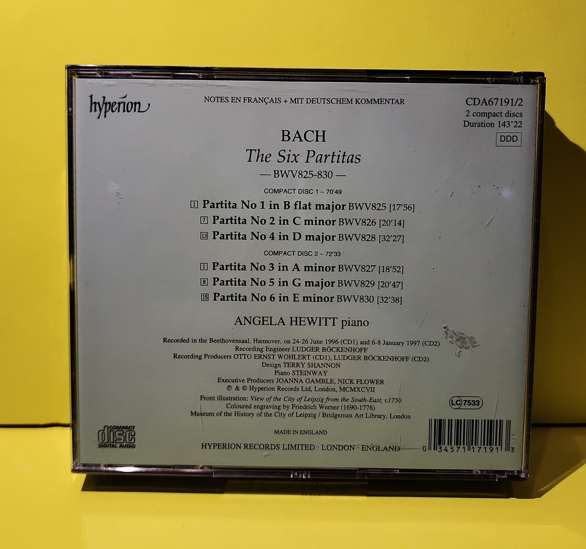 Bach, Angela Hewitt - The Six Partitas - 1997 - CDA67191/2 Used - EX - CDs