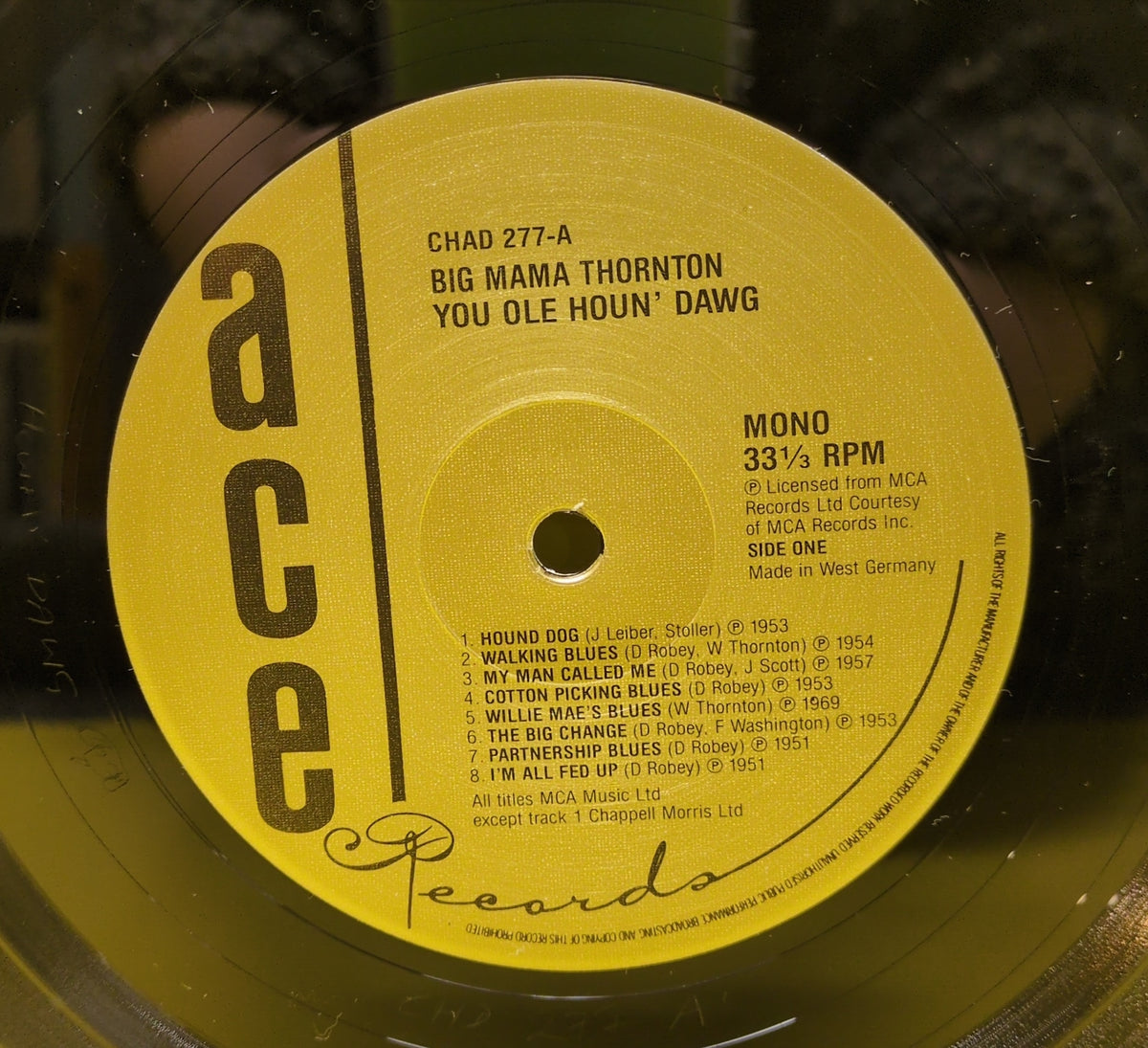 Big Mama Thornton - You Ole Houn' Dawg - 1989 - CHAD 277 Used - EX - Vinyl