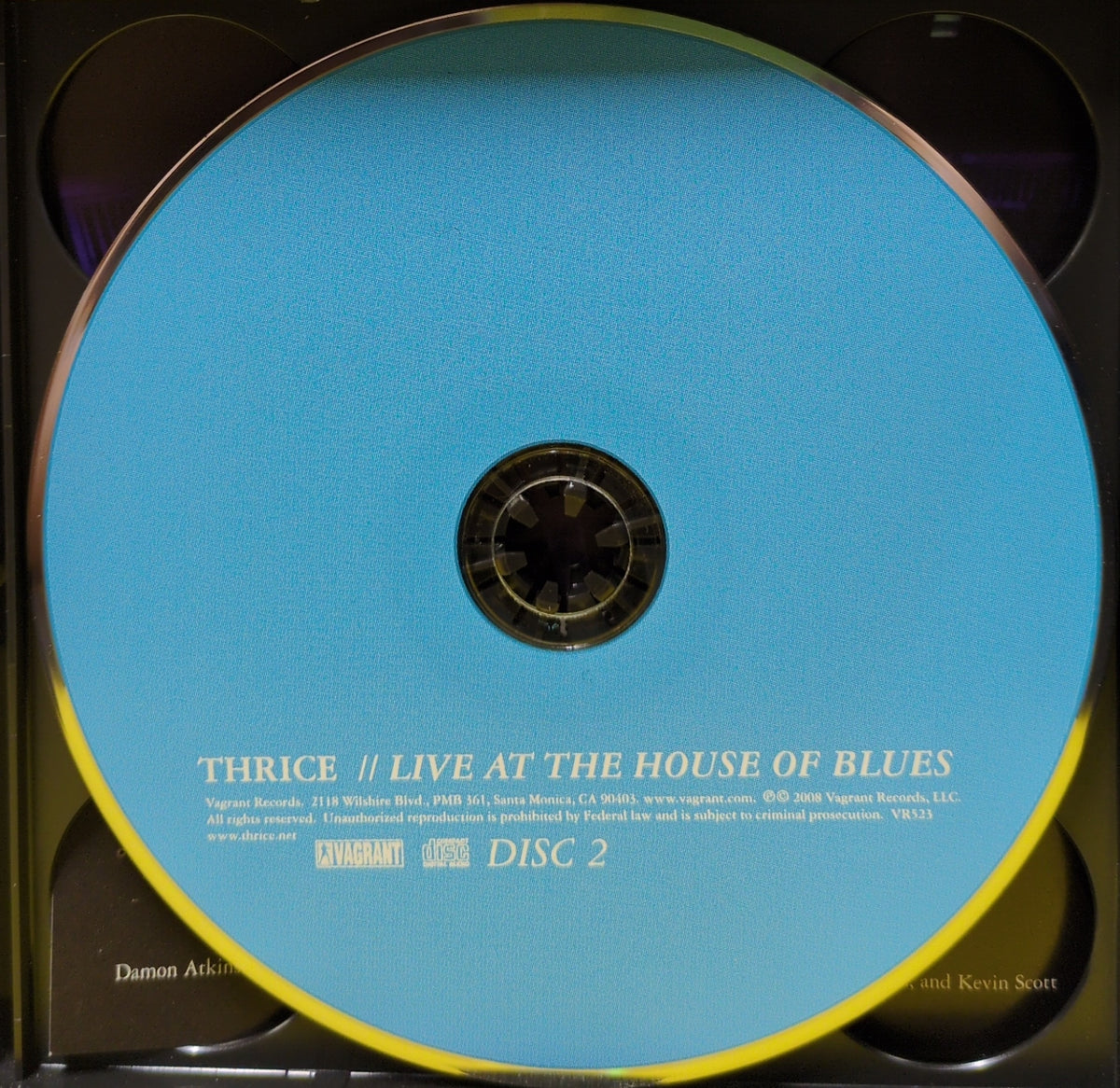 Thrice - Live At The House Of Blues - 2008 - VR523 Used - VG++ - 2xCD/DVD Set