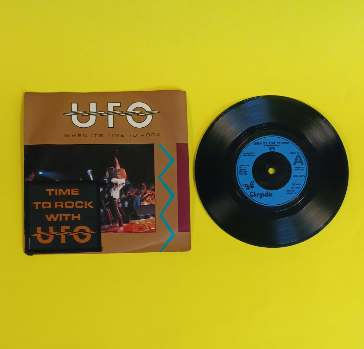 UFO - When It's Time To Rock (UK 7" w. Patch) - 1983 - CHS 2672 Used - EX - Vinyl