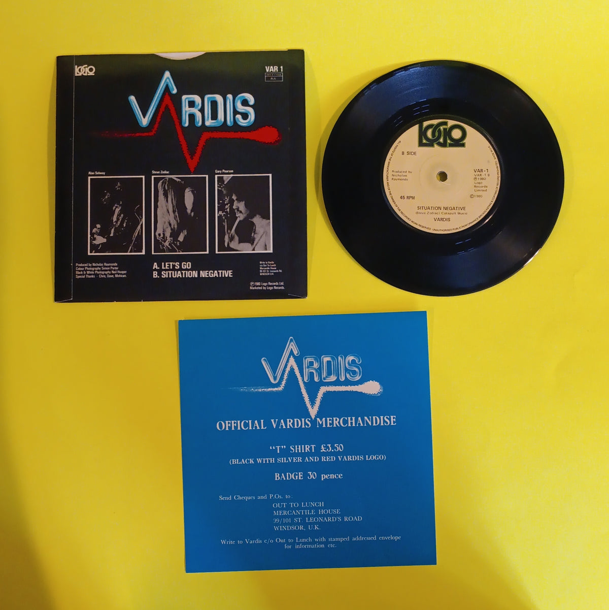 Vardis - Let's Go / Situation Negative (UK 7") - 1980 - VAR 1 Used - EX - Vinyl