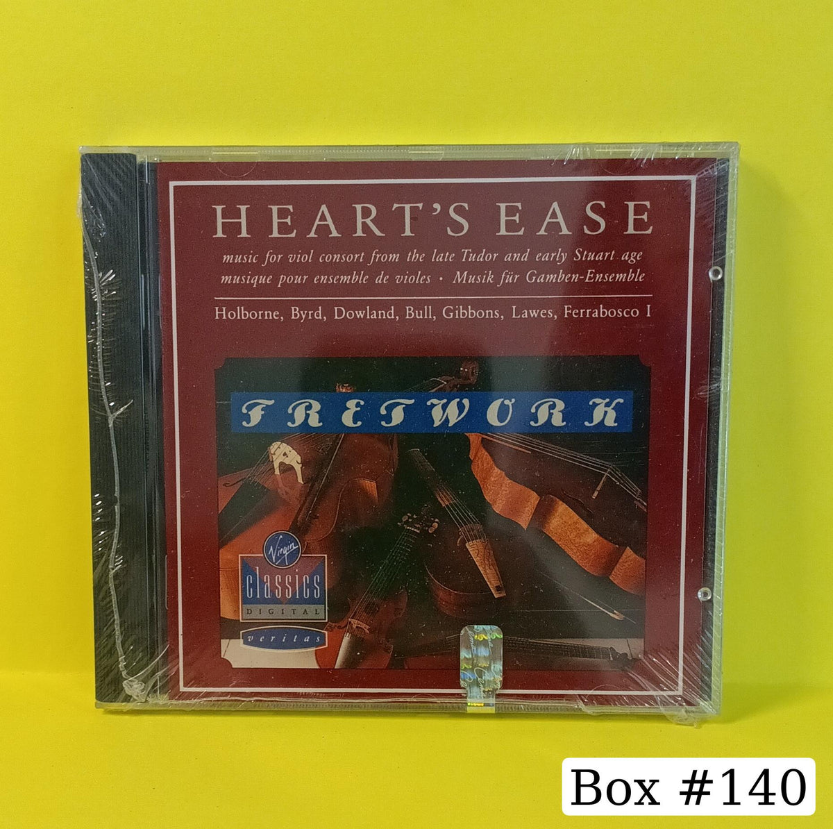 Fretwork: Holborne, Byrd, Dowland - Heart's Ease (Music For Viol Consort From The Late Tudor And Early Stuart Age) - 1988 - 0777 7596672 5 New - Sealed - CDs