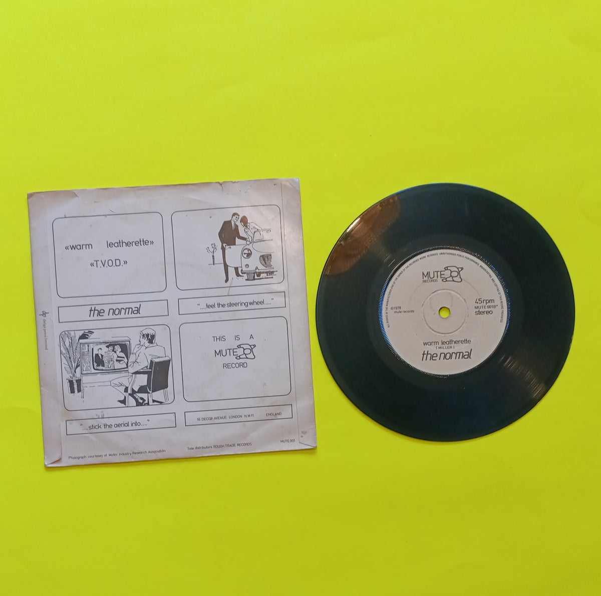 The Normal - TVOD / Warm Leatherette (UK 7") - 1978 - MUTE 001 Used - VG+ - Vinyl