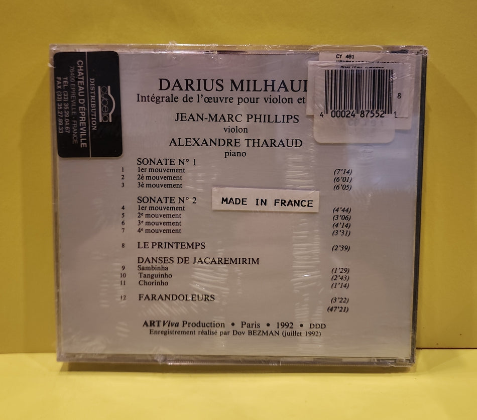 Darius Milhaud Jean-Mark Phillips Alexandre Tharaud - Integrale de L'oeuvre Et Piano - 1992 - REF.3002 New - Sealed - CDs