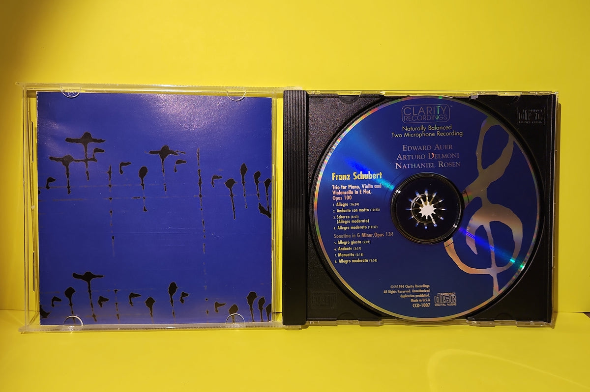 Arturo Delmoni, Edward Auer, Nathaniel Rosen - Franz Schubert Trio And Sonatina For Piano, Violin and Violincello - 1994 - CCD-1007 Used - VG++ - CDs