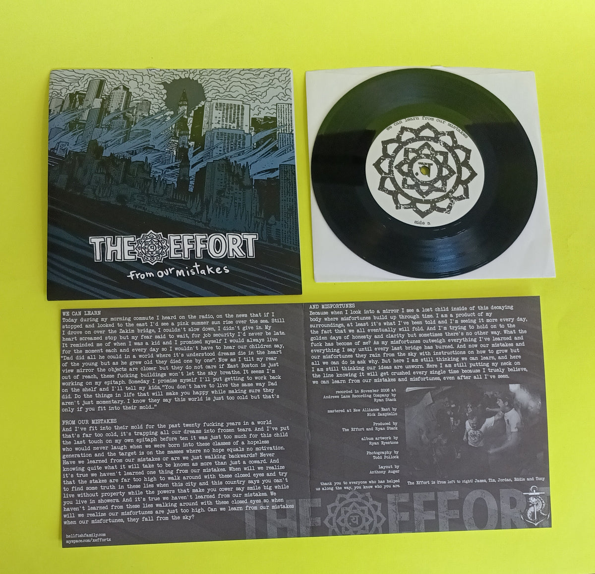 The Effort - From Our Mistakes 7" - 2008 - HF-061 Used - VG++ - Vinyl