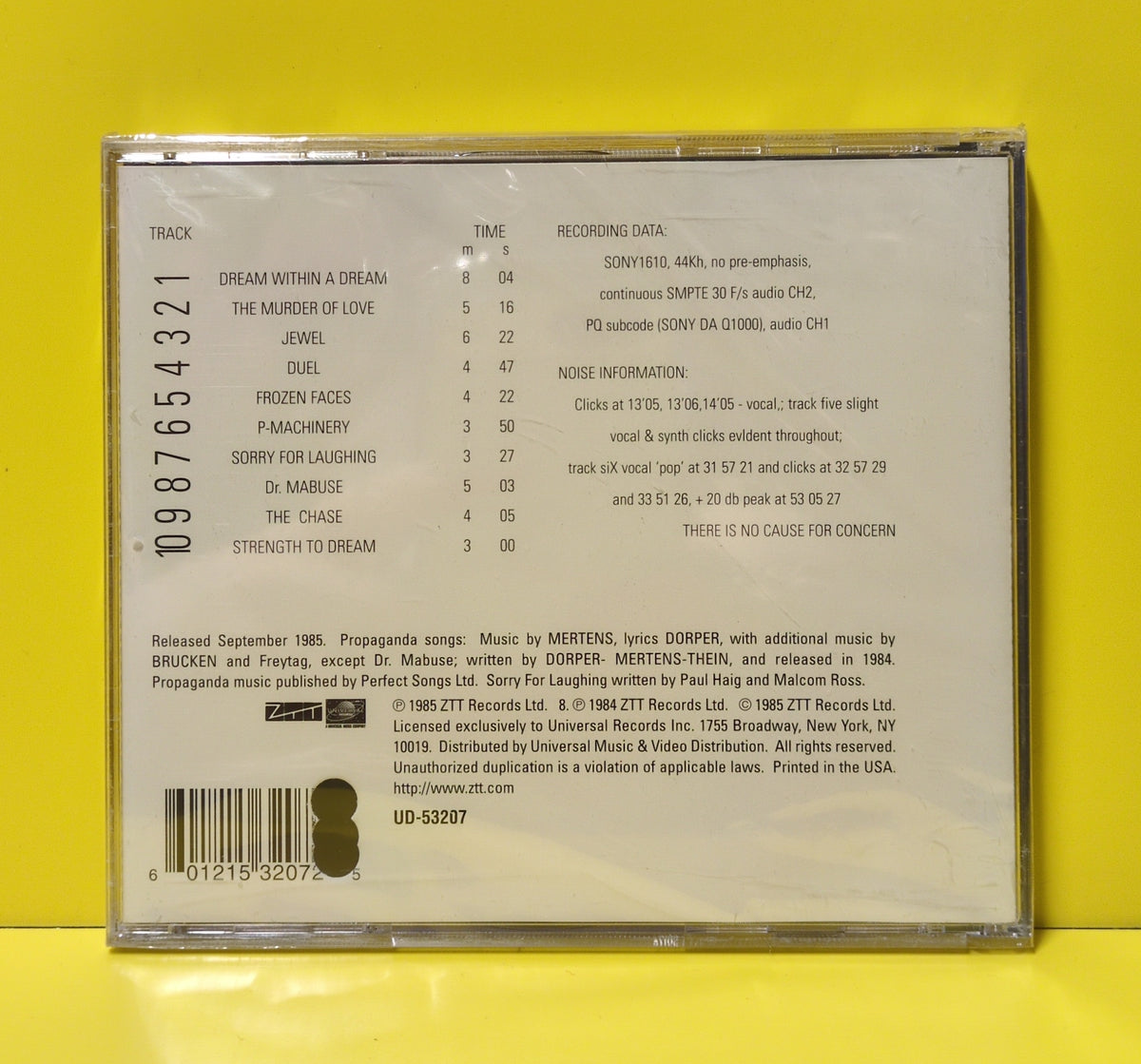 Propaganda - A Secret Wish - UD-53207 New - Sealed - CDs - Reissue