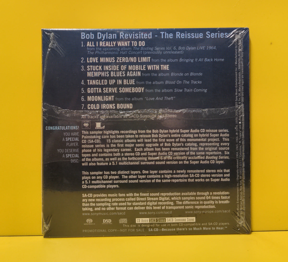 Bob Dylan  - Bob Dylan Revisited - The Reissue Series: You Could Never Improve The Music. But Wait Until You Hear The Sound. - 2003 - CSH 55838 New - Sealed - CDs - SACD - Promo