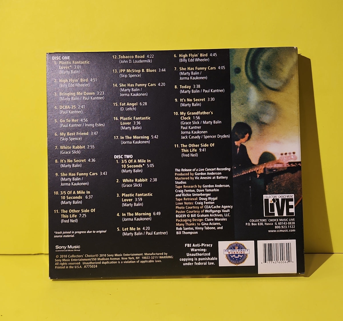 Jefferson Airplane - Live At The Fillmore Auditorium 11/25/66 & 11/27/66 (We Have Ignition) 2CD - 2010 - 6006 Used - VG++ - CDs