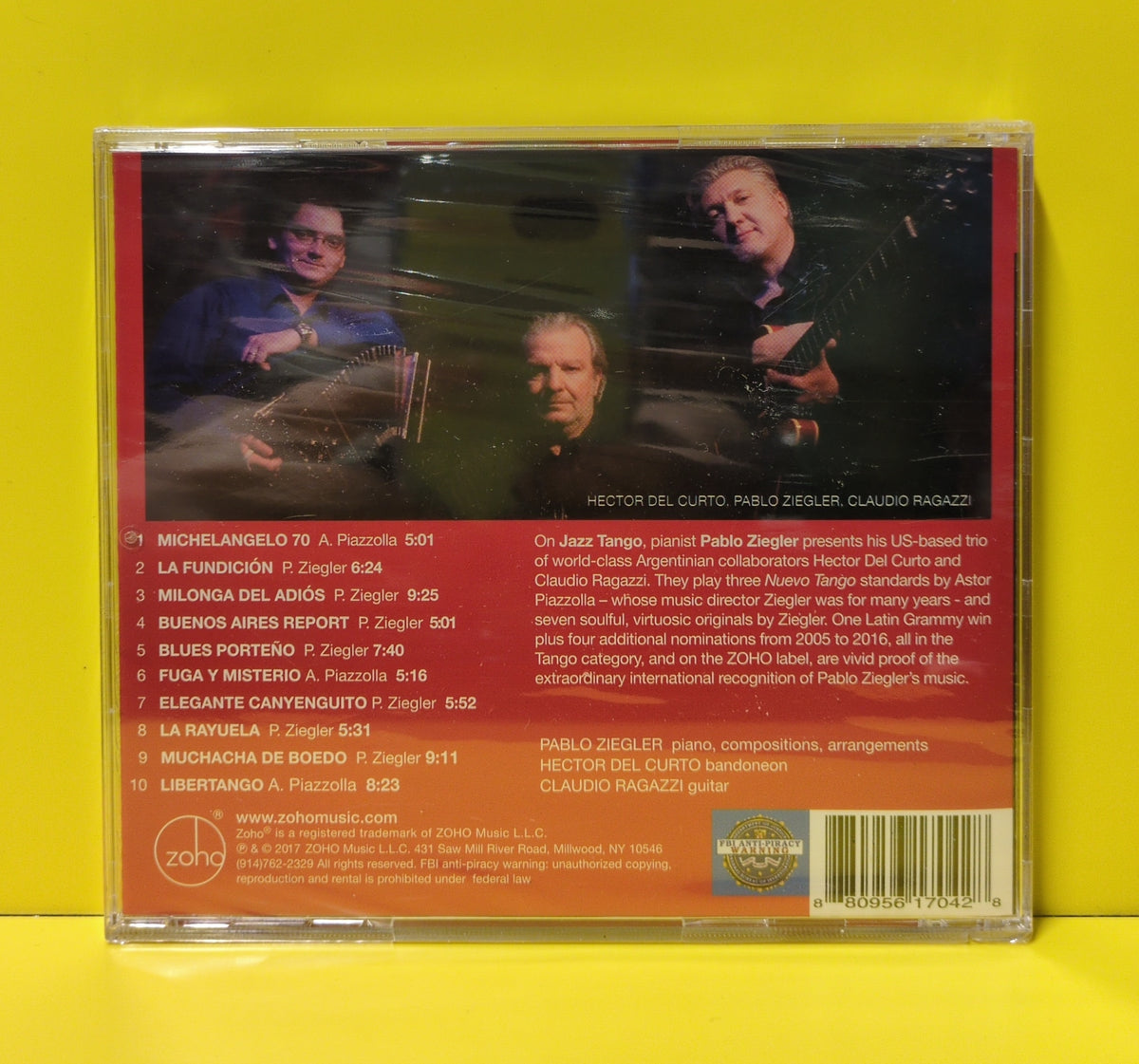 Pablo Ziegler Trio with Hector Del Curto, Claudio Ragazzi - Jazz Tango - 2017 - ZM201704 New - Sealed - CDs