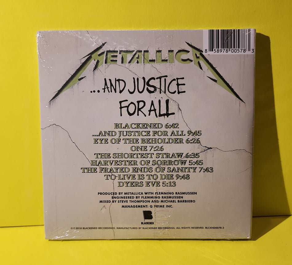 Metallica - ...And Justice For All - 2018 - BLCKND007R-2 New - Sealed - CDs