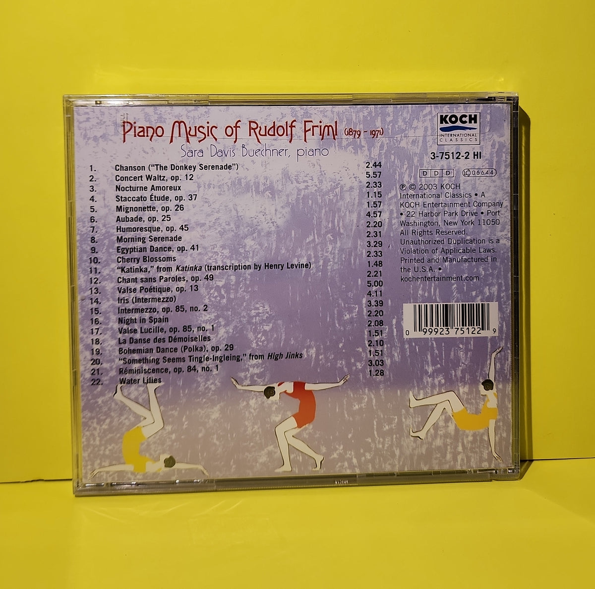 Sara Davis Buechner - Piano Music od Rudolf Friml - 2003 - 3-7512-2 HI New - Sealed - CDs